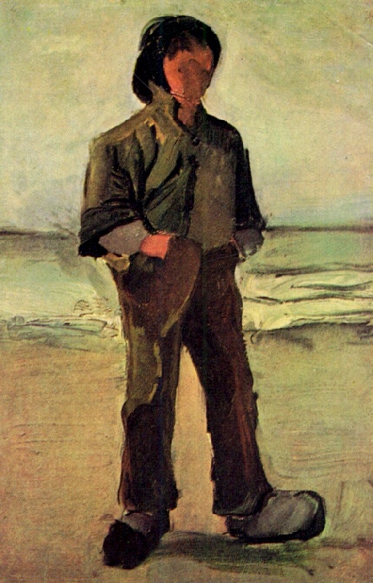 Fisherman on the Beach, 1882 #realism #vincentvangogh