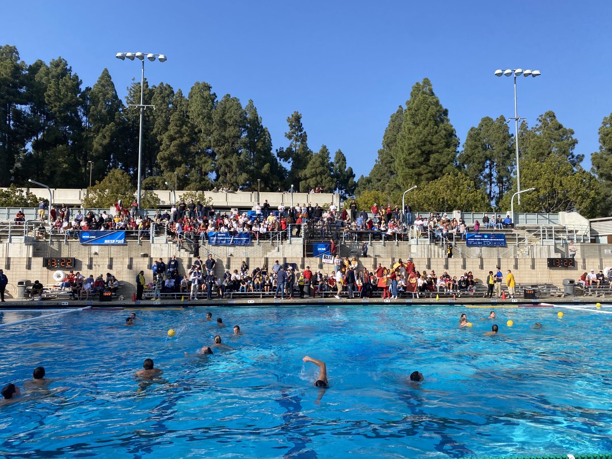 ANNMediaSports's tweet photo. Men's @USCWaterPolo's national title bout with Cal begins in five minutes at Spieker Aquatics Center. Follow along for live updates. https://t.co/ikvHlfBJa9