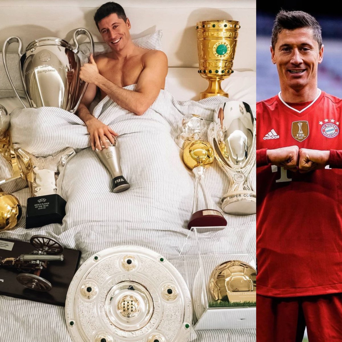 Robert Lewandowski com a camisa do Bayern:

👕 350 jogos
⚽ 321 gols
🅰️ 52 assistências
🏆 18 títulos
✔️ Conquistou o Sextete
✔️ Ganhou o prêmio The Best
✔️ Ganhou a Chuteira de Ouro
✔️ Foi artilheiro do ano por três vezes

Lenda.