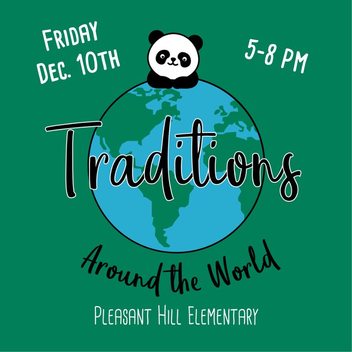 Join us this Friday, Dec. 10th from 5-8 p.m. for an exciting family evening at PHE! Travel around campus with a special passport to learn about holiday traditions around the world while engaging in fun and festive activities. #phepandas #sdocgoodtogreat