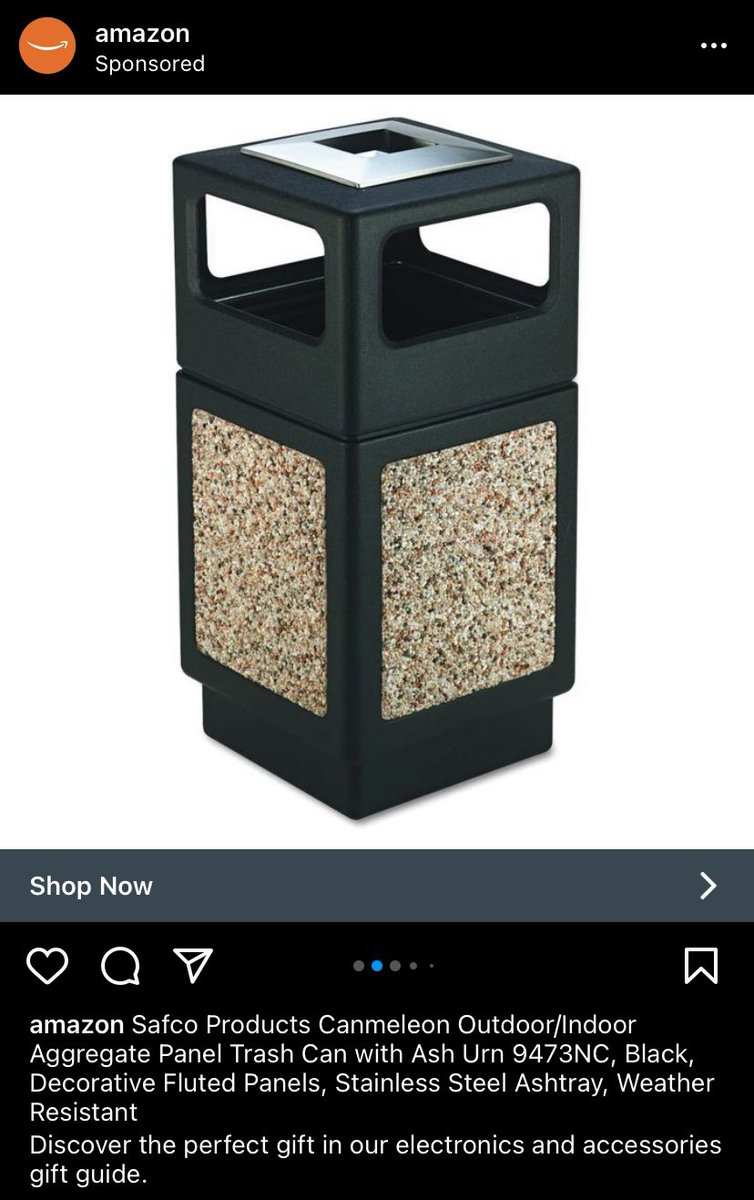 All I want for Christmas is the Canmeleon Outdoor/Indoor Aggregate Panel Trash Can (with Ash Urn)