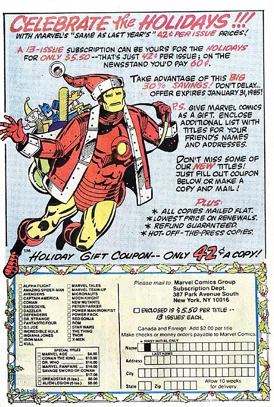 Marvel Holiday House Ad (1984)