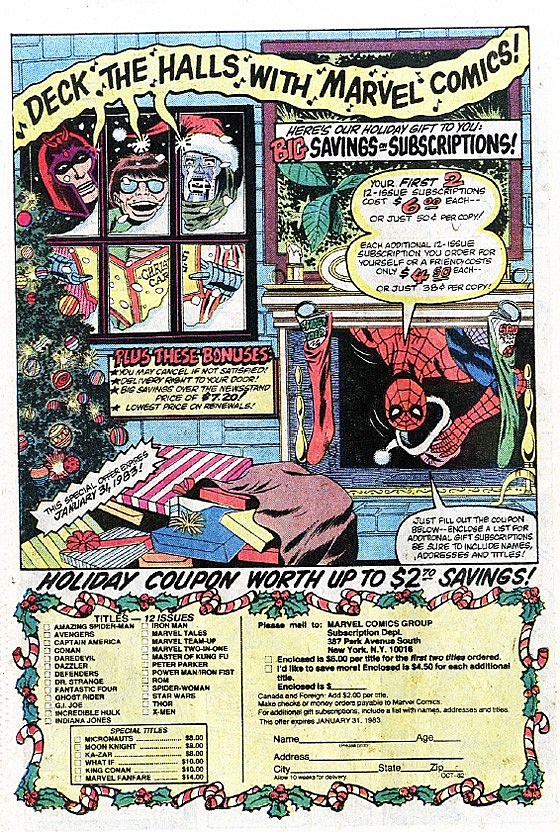 Marvel Holiday House Ad (1982)