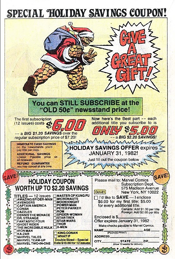 Marvel Holiday House Ad (1981)