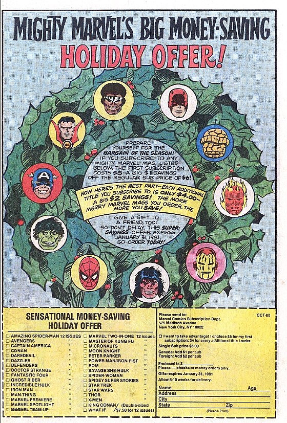 Marvel Holiday House Ad (1980)
