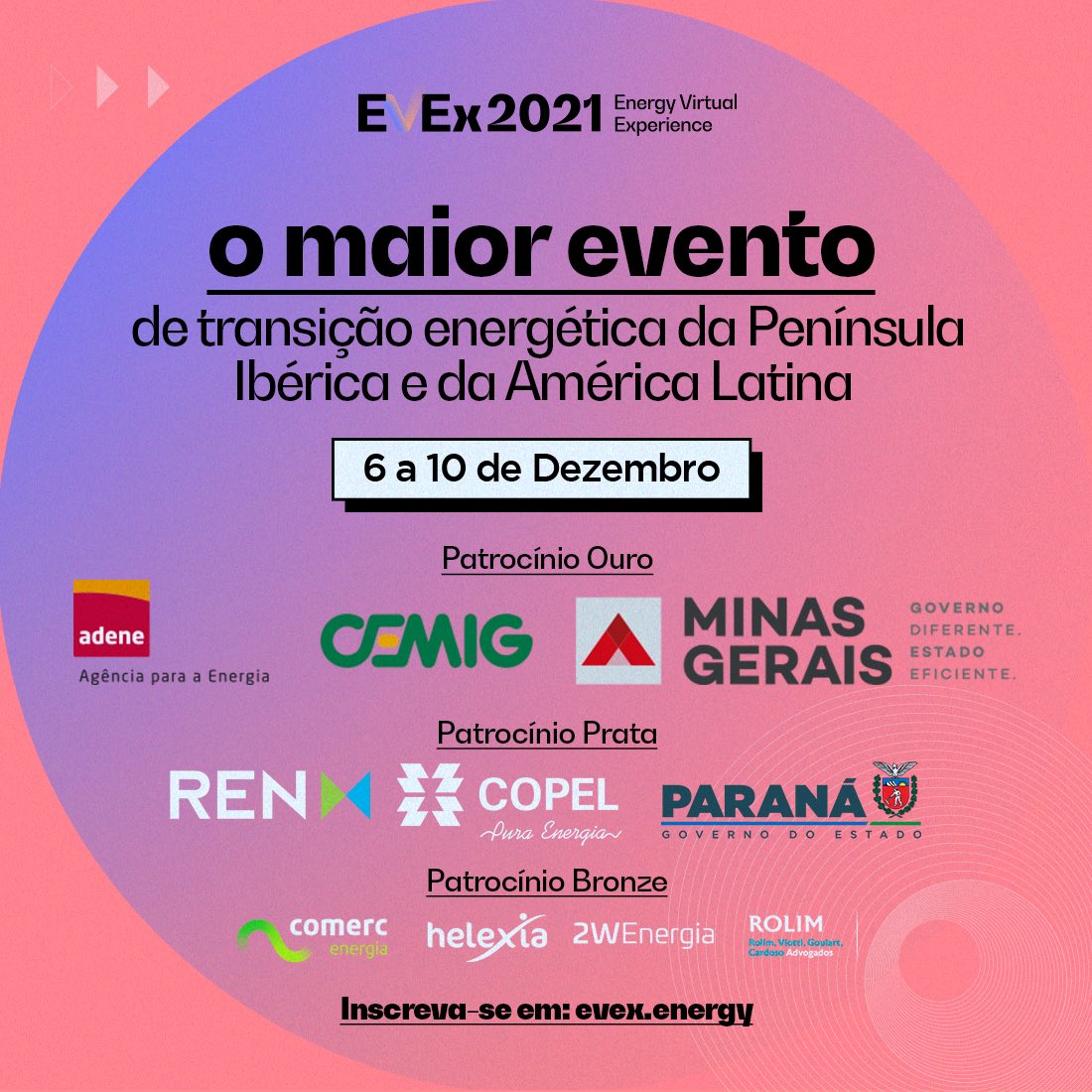 Com muita energia, estamos prontos para realizar mais uma edição do maior evento de #transiçãoenergética da 
Península Ibérica e da América Latina. 😍
O nosso muito obrigado a todos os patrocinadores do #EVEx2021.

Últimos ingressos no link evex.energy
Inscreva-se já!