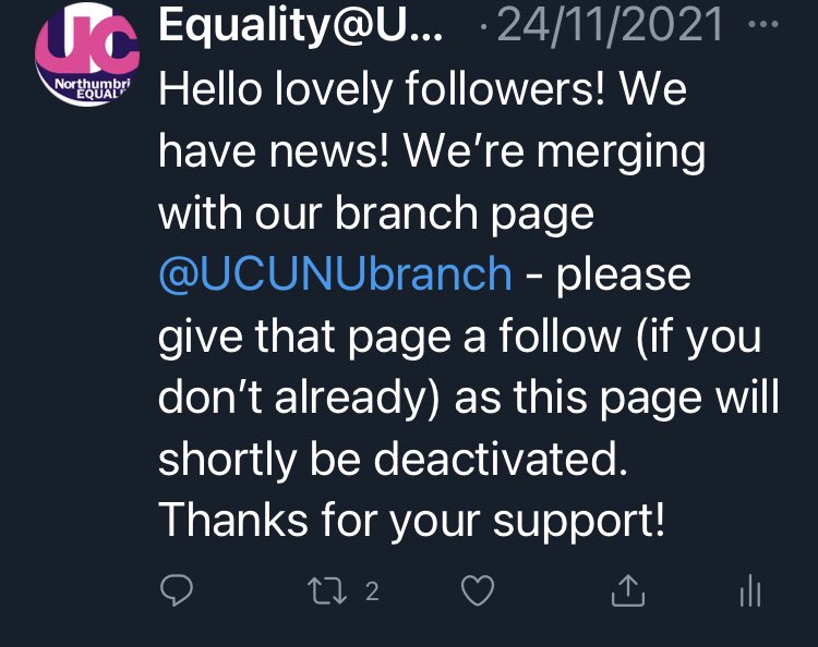 Equality@UCUNorthumbria (@equalityucunor1) on Twitter photo ‼️Last chance to follow our branch account <a href="/UCUNUbranch/">UCU Northumbria - SHY BAIRNS GET NOWT!</a> before this account closes ‼️ ‼️Last chance to follow our branch account <a href="/UCUNUbranch/">UCU Northumbria - SHY BAIRNS GET NOWT!</a> before this account closes ‼️