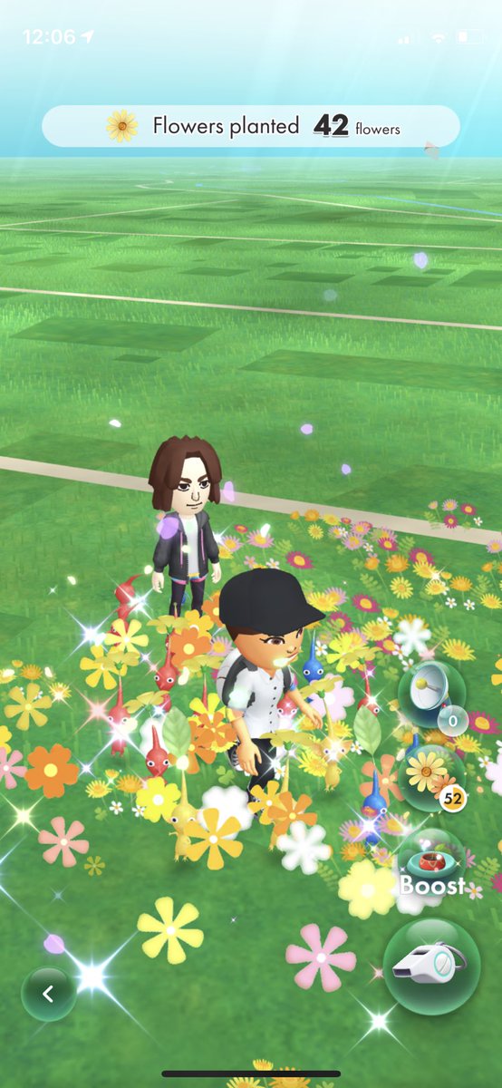 planting flowers with <a href="/jongwang_/">morbidly a beast</a>, if any pals have Pikmin Bloom, send me your codes!!!