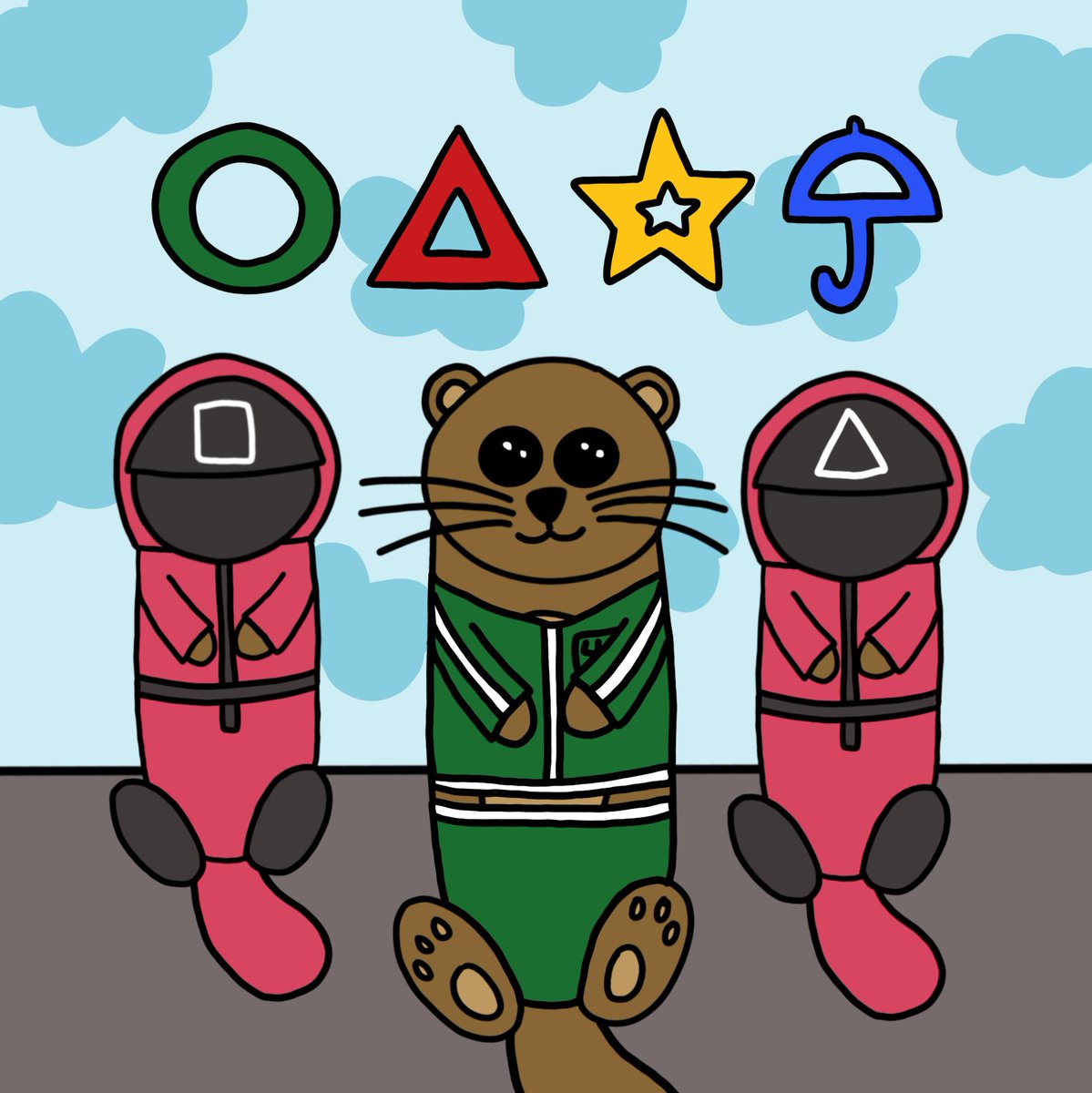EtherOtters's tweet photo. Our third sneak peek features the Squid Game Otter! This otter is cunning enough to beat out fellow players for ultimate wealth. Get a chance at owning this piece by minting during our release! #nft #nfts #NFTcollectibles #NFTdrop #NFTCommunity #otters #art #squidgame https://t.co/YMcyHDUYH6
