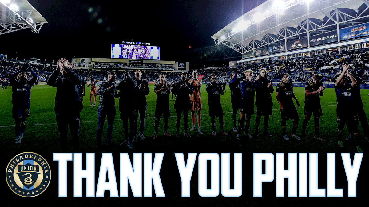 PhilaUnion's tweet photo. 💙Forever Blue. Forever Gold.💛

We battled with you. We battled for you. Union fans, thank you for an unbelievable year. Thank you for always pushing our guys the full 90', or 120' or through PKs. Thank you for making our home, our Home.

We will be back. https://t.co/d6UkpTFoDW