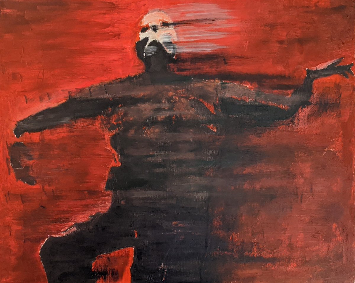 AddisonJ99's tweet photo. Just finished this painting, the second picture was taken in the dark and edited slightly to bring out the red and felt that it was worthy of posting as well 

#PainterOfTheNight #painting #paintings #paint #skull #skullart #red #art #Creative #artist #ArtistOnTwitter https://t.co/dyRdekwS9I