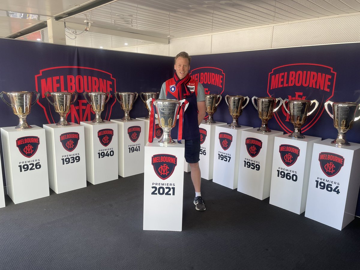 MattBurgan's tweet photo. A magic @melbournefc weekend. Meeting the premiership cup and getting some pics with some great Demon mates. Sunday was a fabulous day - it was great to see so many relishing the moment. Congratulations to all involved. Brilliantly done. It was a privilege to be there. 😘❤️💙 https://t.co/94wSMPvN7H
