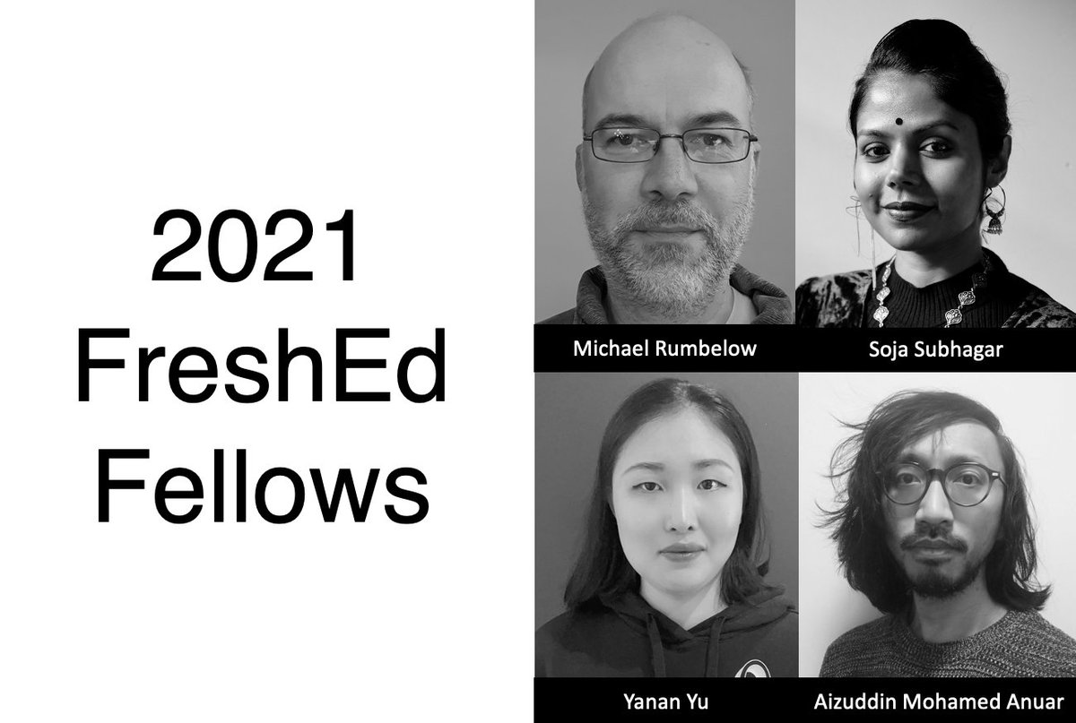 Our 2021 Flux Fellows are 🥁🎉 <a href="/aizuddin_anuar/">Aizuddin M Anuar</a>, <a href="/mathsed23/">Michael</a>, Soja Subhagar and Yanan Yu! We are excited to work with them to develop their theme "break the sound barrier" where they explore the relationship of hearing to our other senses!