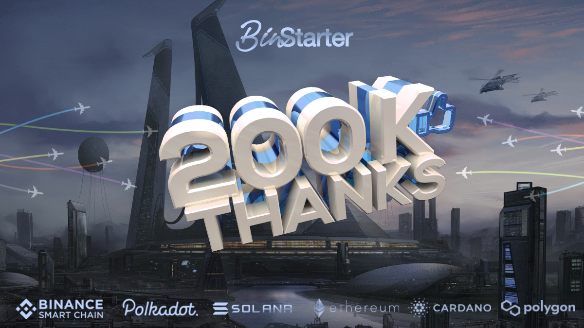 BinStarterio's tweet photo. ❤️ BinStarter team is proud to announce that our Twitter account have reached over 200k members. We want to thank our community member's support and trust in BinStarter's vision to provide an equal and transparent IDO investment opportunity to our believers. https://t.co/LIz6SQthVe