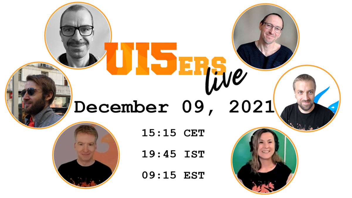 This week on Thursday at the usual time there is another episode of #UI5erslive! 

Topics:  
🛠️ Open UX Tools
🤓 #UI5 control developments with #Typescript

Your experts will be @vobu,<a href="/Q82/">Tobias Queck</a> and <a href="/aku_dev/">Andreas Kunz</a>.

Full details here 👇
openui5.org/events/#id=ui5…