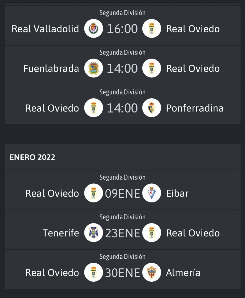 Real Oviedo WFC on Twitter: "Próximos partidos del Real Oviedo. https://t.co/Veiyl7vVht" /