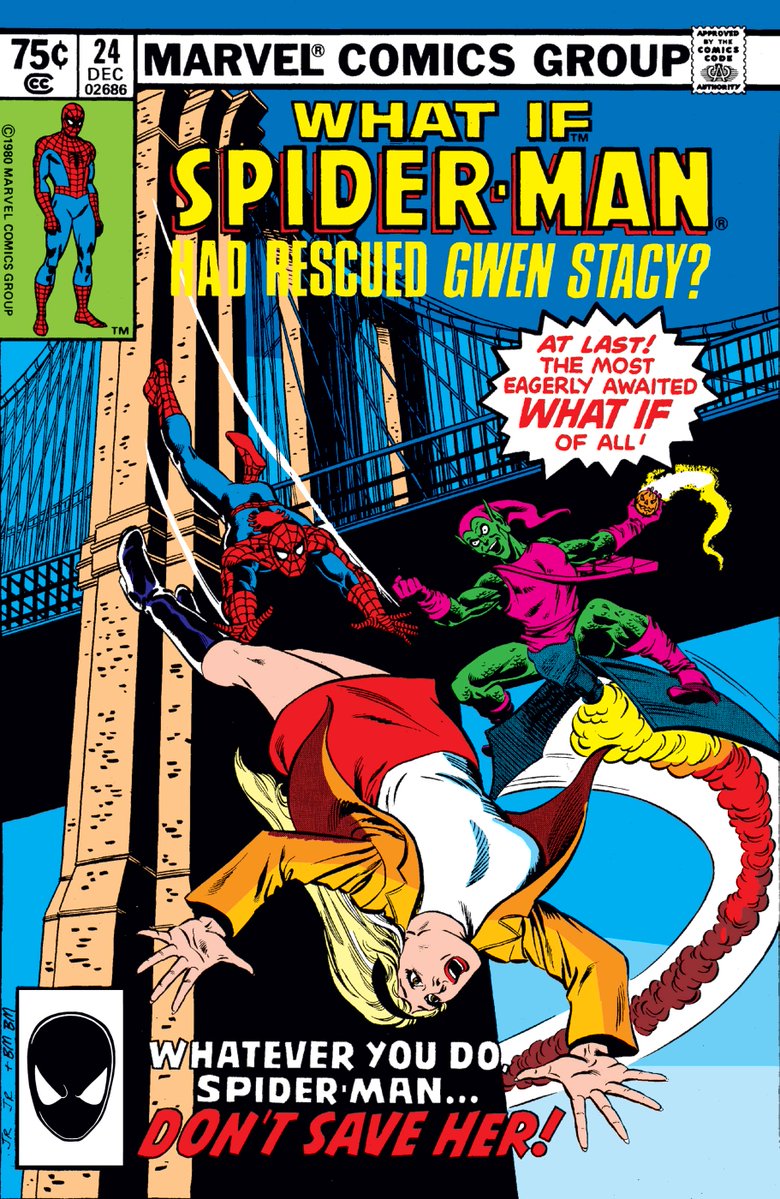 What If #SpiderMan Had Rescued Gwen Stacy?

What If? #24 story by <a href="/thetonyisabella/">Jenny Blake aka Tony Isabella. Trans. she/her</a>, Gil Kane, and Frank Giacoia (December, 1980)