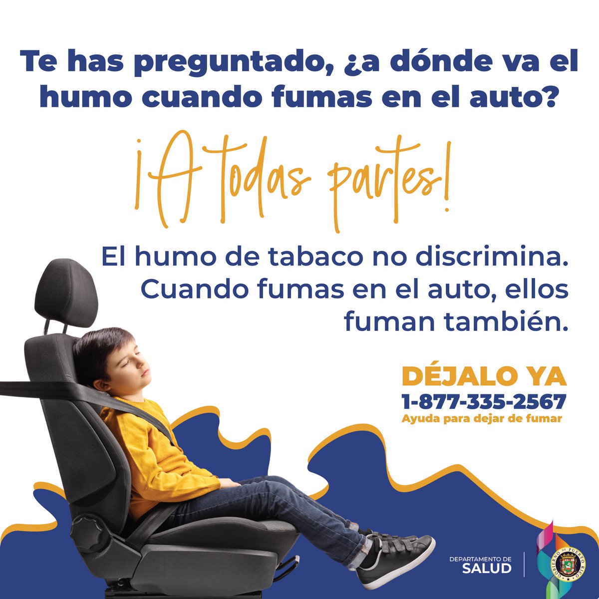 desaludpr's tweet photo. Fumar en el auto en presencia de menores es ilegal y conlleva una multa de $250. ¡Déjalo Ya! Llama al 1-877-335-2567 o ingresa a https://t.co/PdKRD0zCRS, tenemos recursos que te pueden ayudar. Es fácil, gratis y confidencial. 

#Resoluciones2022 #DéjaloYa #Ley69 #HumoDeTabaco https://t.co/jF3RLKr164