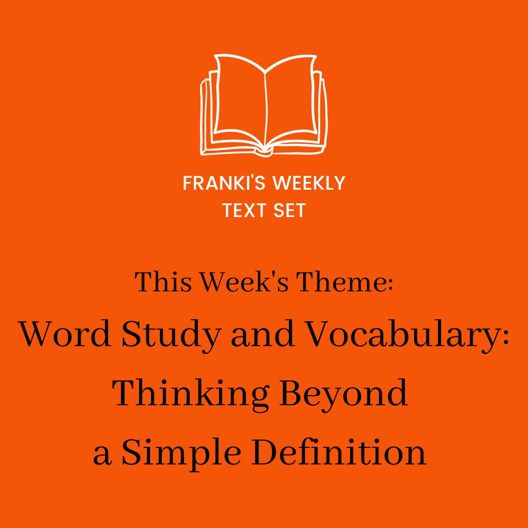 frankisibberson's tweet image. Follow #TextSets on Instagram for this week’s Text Set—Word Study and Vocabulary: Thinking Beyond a Simple Definition—a new book recommendation each day.