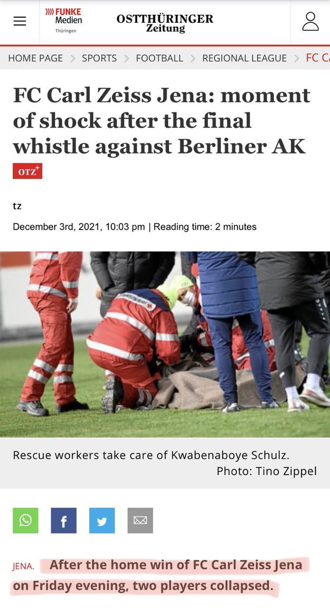 Two German Footballers Collapse ‘Suddenly & Unexpectedly’ During the Same Match FF4QhcgX0AUTqz6?format=jpg&name=medium
