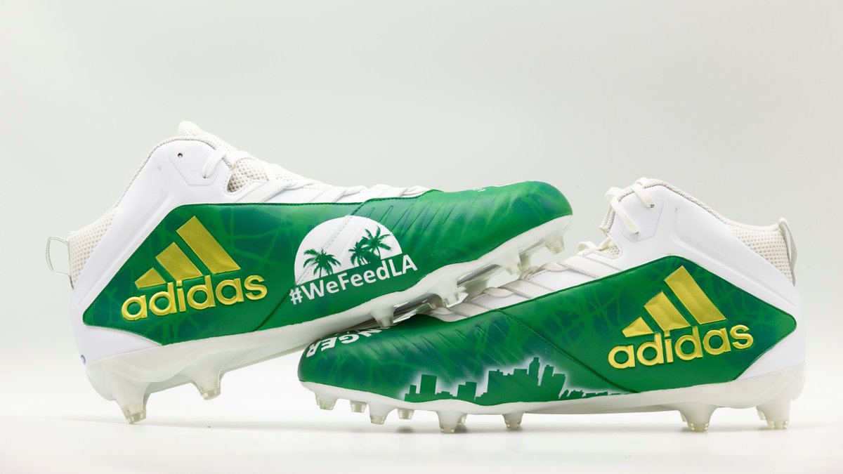 LAFoodBank's tweet photo. This Sunday, Rams players are wearing customized cleats in honor of the causes they've chosen to support through #MyCauseMyCleats. Thank you @SJD_51 for selecting us and bringing awareness to our organization! Watch the game, tag us, @SJD_51 and @RamsNFL when you see the cleats! https://t.co/LV6JYHbSg8