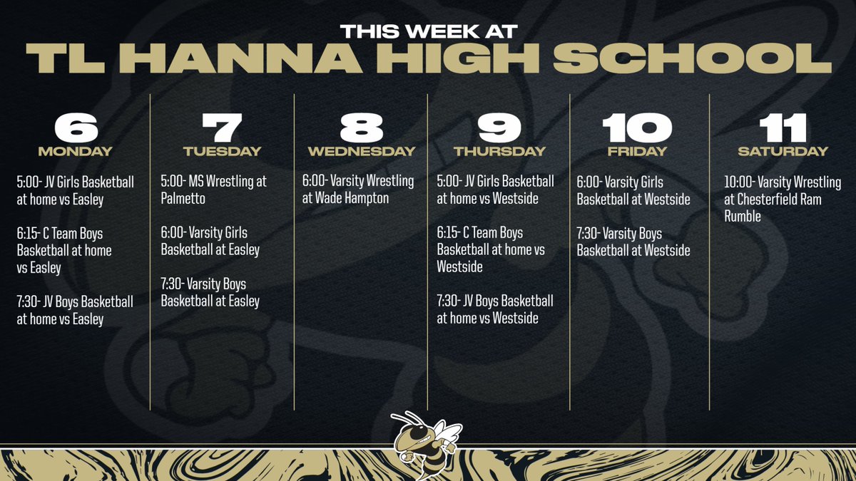TL Hanna Sports Updates (@tlh_updates) on Twitter photo This week in TL Hanna Sports, all three winter sports programs are in action multiple times! Give our wrestlers and basketball players a pat on the back and wish them good luck! <a href="/CoachJohnCann/">Coach John Cann</a> @tlhanna_ad <a href="/TLH_Jackets/">TL Hanna High School</a> This week in TL Hanna Sports, all three winter sports programs are in action multiple times! Give our wrestlers and basketball players a pat on the back and wish them good luck! <a href="/CoachJohnCann/">Coach John Cann</a> @tlhanna_ad <a href="/TLH_Jackets/">TL Hanna High School</a>