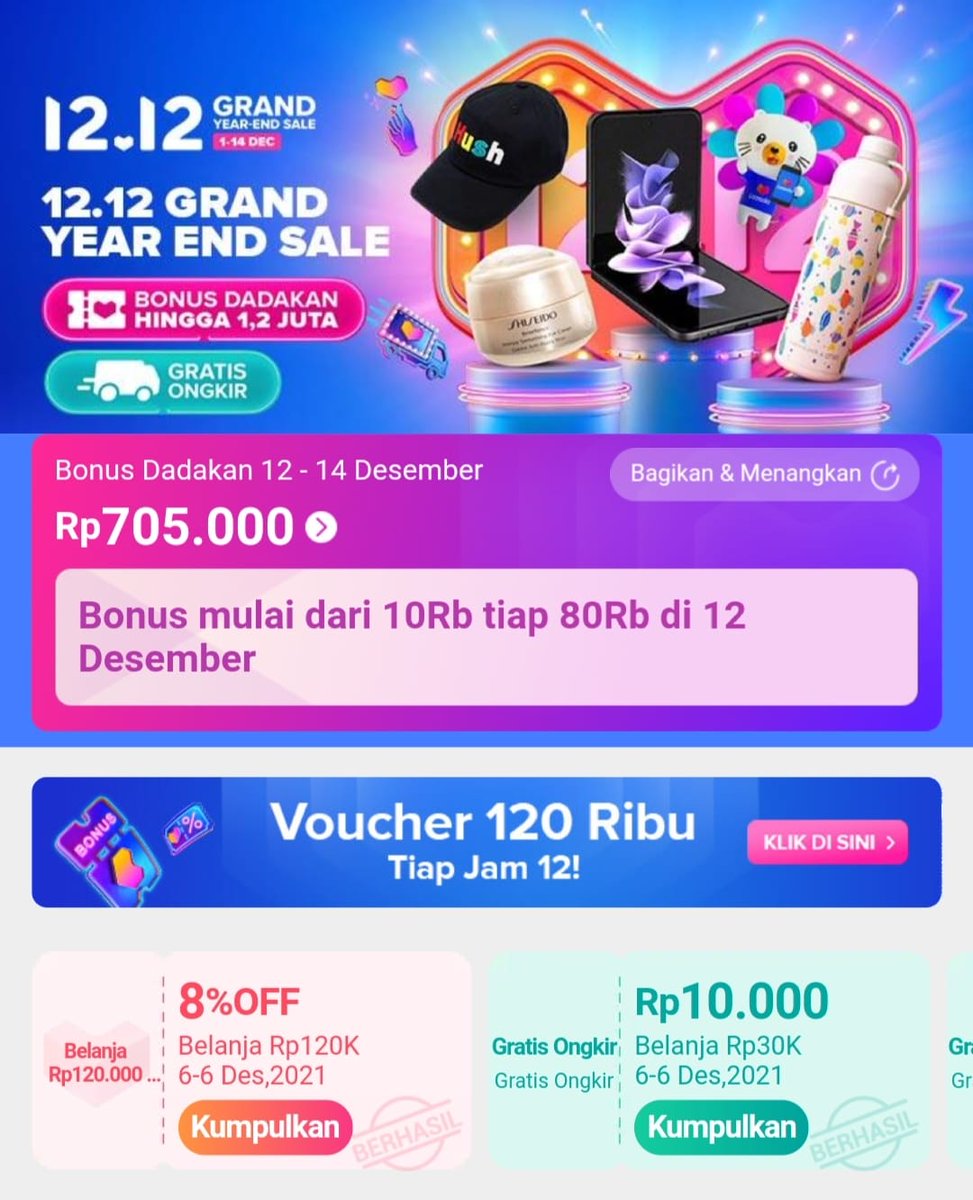 The_O_2's tweet photo. ✓Ambil Bonus Dadakan
✓Claim vocer diskon &amp; Vocer ongkir
✓Vocer 120rb tiap jam 12.00
https://t.co/9e4Lvq30xD

#Lazada1212 https://t.co/1q43Bpsk6q