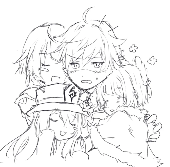 脳死rkgk
「「「あー、寒い…」」」
「ぼくで暖を取るんじゃ無い!!」

#璃月っこ 