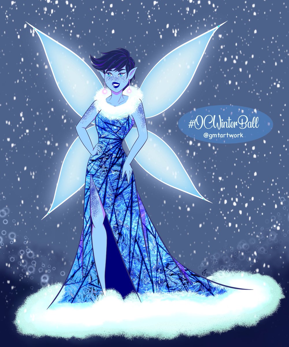 nsfwGMT's tweet photo. Here’s Balu! ready for the #OCWinterBall 
I really had fun drawing this dress! 🧚🏼‍♀️❄️ 
#fairy #artchallenge #winter #whimsicalart #fantasy 
#OC #originalcharacters #whimsical #art https://t.co/VJX6Eo8vc8