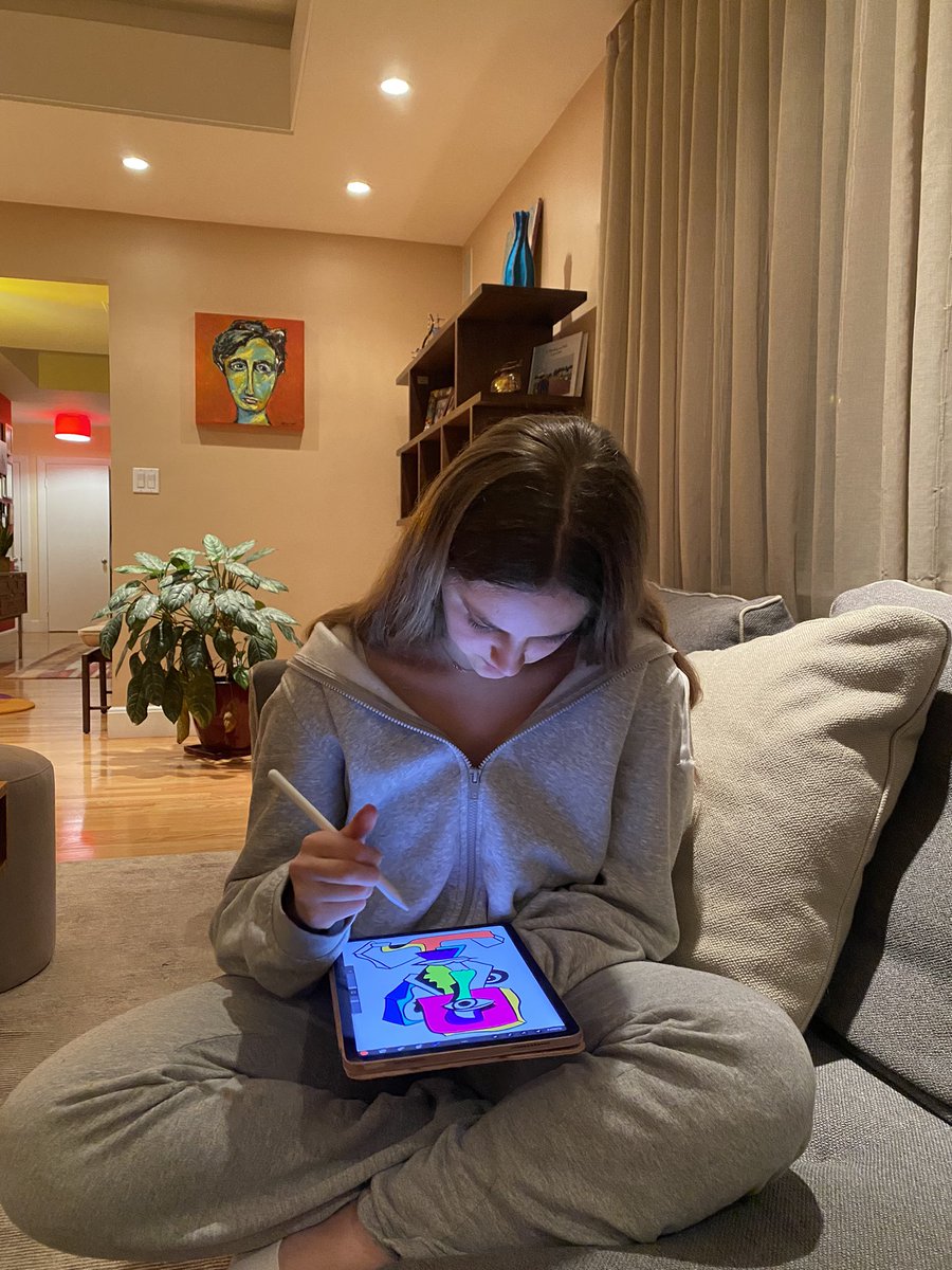 For my upcoming NFT collection, my daughter is helping me create some of the art - they might be my favorite pieces!!💛 #nft #nftart