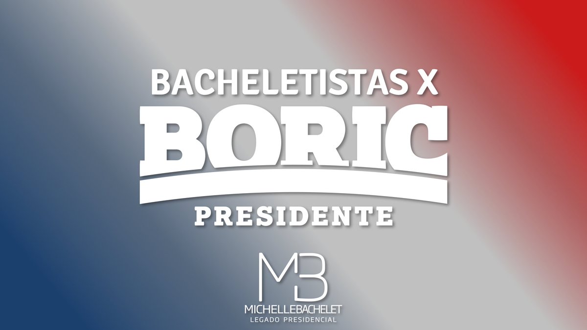 Las y los Bacheletistas la tenemos clara y defenderemos los avances sociales este 19 de diciembre: hoy apoyamos a <a href="/GabrielBoric/">Gabriel Boric Font</a> porque es el único quien puede garantizar cambios en paz y tranquilidad. Con esperanza #VotaBoric, #BoricPresidente 🌳❤️.#FranjaElectoral
