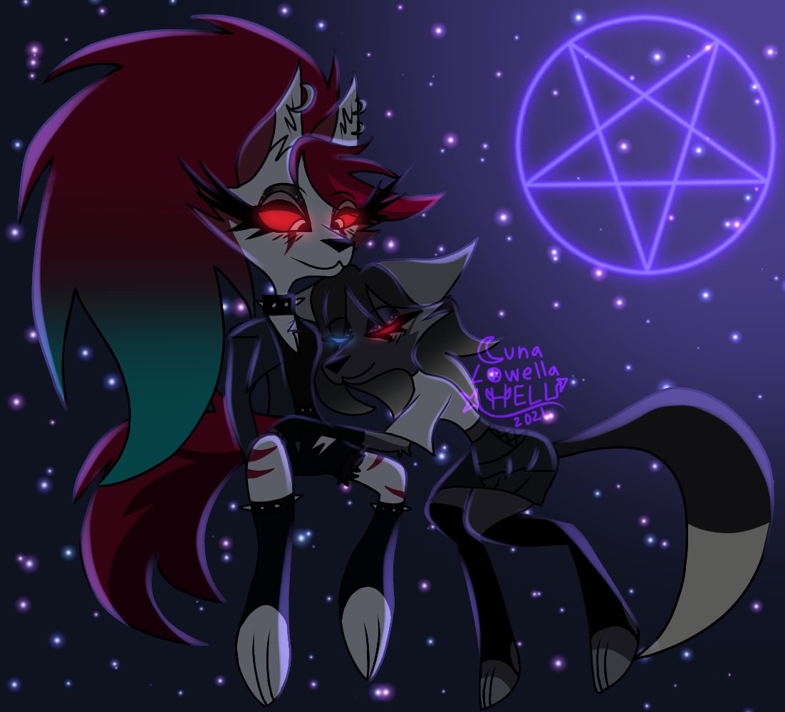 5StarXLuna's tweet photo. So I have these two Hellsonas of mine that I haven't actually drawn, so here they are in there finest glory. Together.... #helluvaboss #HelluvaBossFanart #Hellsonas #Hellsonasfanart https://t.co/ZtLeAgdqxo