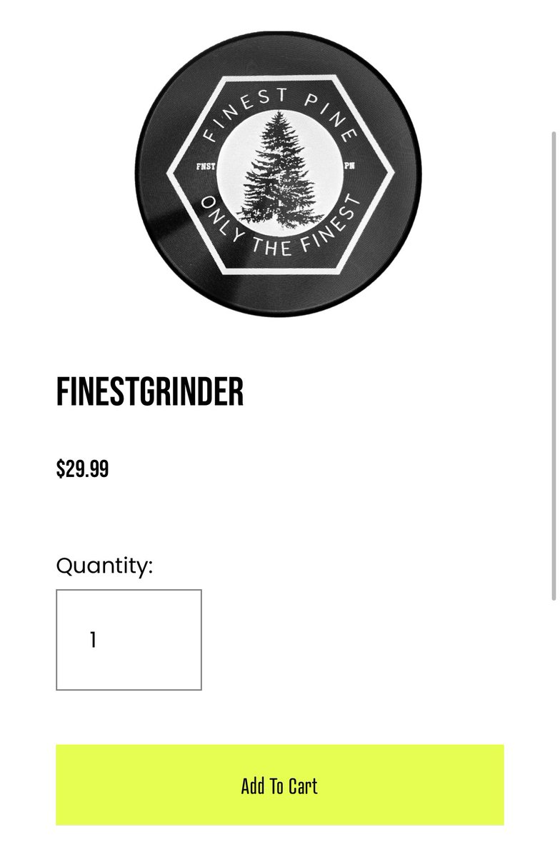 FinestPinebrand's tweet photo. Our official launch grinder is available for purchase on our site!
https://t.co/eqSH9ZTmMI

($29.99 + $6.50 shipping) https://t.co/zLNSLejWdS