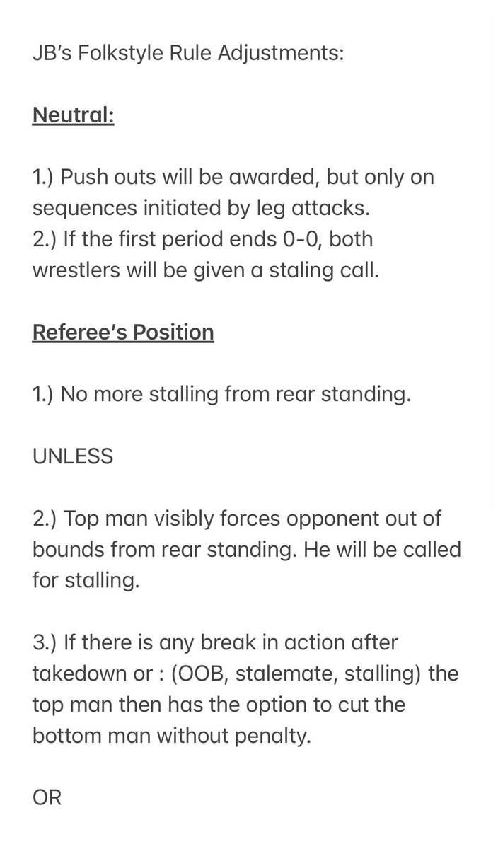 alliseeisgold's tweet photo. JBβs Folkstyle Rule Adjustments: Discuss. https://t.co/PYlwOmhhUK