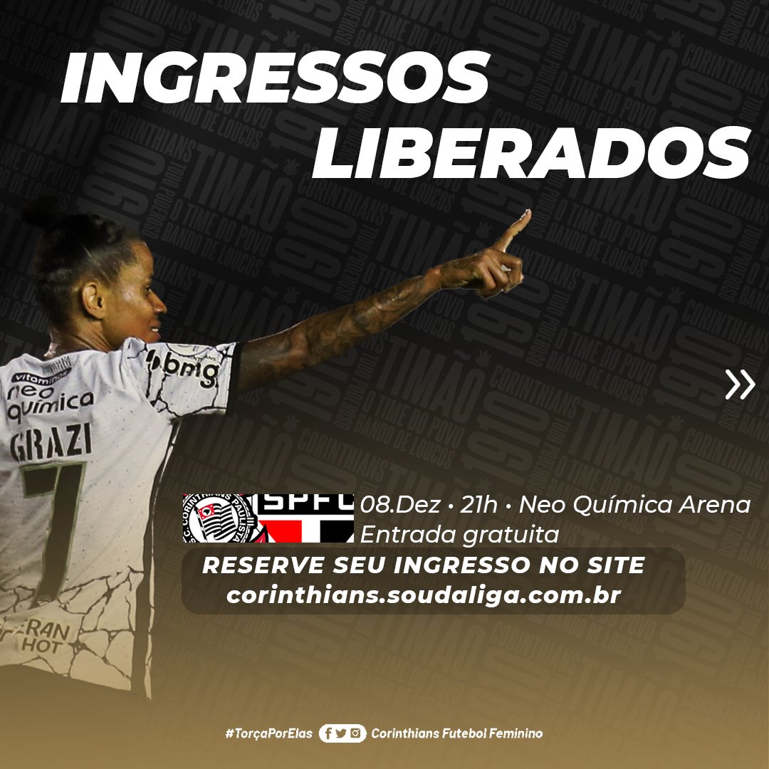 Corinthians anuncia ingressos esgotados para a final do Paulista feminino -  Gazeta Esportiva