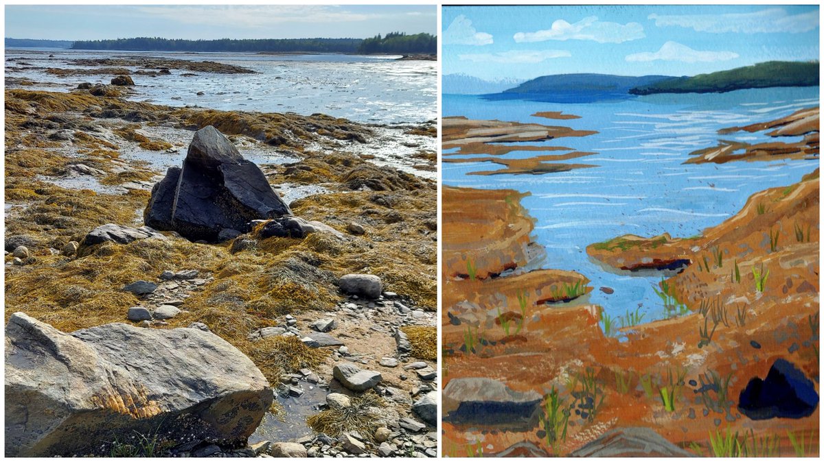 YIR #7 from my last day in Maine. 💗 #art #nature #Acadia #naturelovers #nature #artist #traditional #gouache #watercolor #beauty #love #painting #Painter #paintings #drawing #landscape #landscapepainter