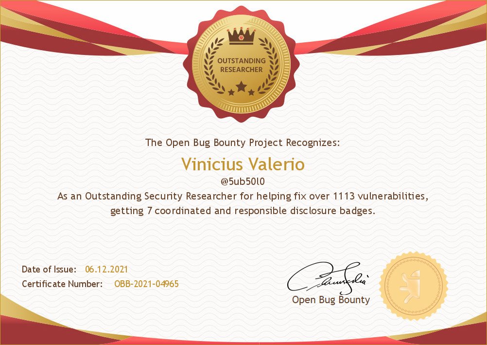 Open Bug Bounty (@openbugbounty) on Twitter photo Over 1100+ websites secured thanks to the research and coordinated disclosure by <a href="/5ub50l0/">subsolo vinicius</a> at Open Bug Bounty Platform #OpenBugBounty. Over 1100+ websites secured thanks to the research and coordinated disclosure by <a href="/5ub50l0/">subsolo vinicius</a> at Open Bug Bounty Platform #OpenBugBounty.