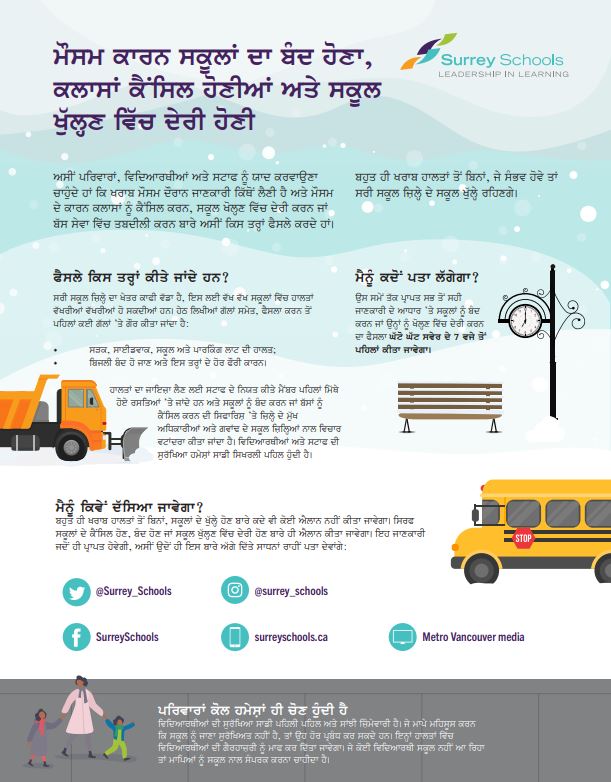 Surrey_Schools's tweet photo. With snow❄️ in the forecast, a friendly reminder of the district's inclement weather procedures: https://t.co/CbGITapl3d 

#sd36learn #SurreyBC #WhiteRockBC https://t.co/qqdwEm6jyE