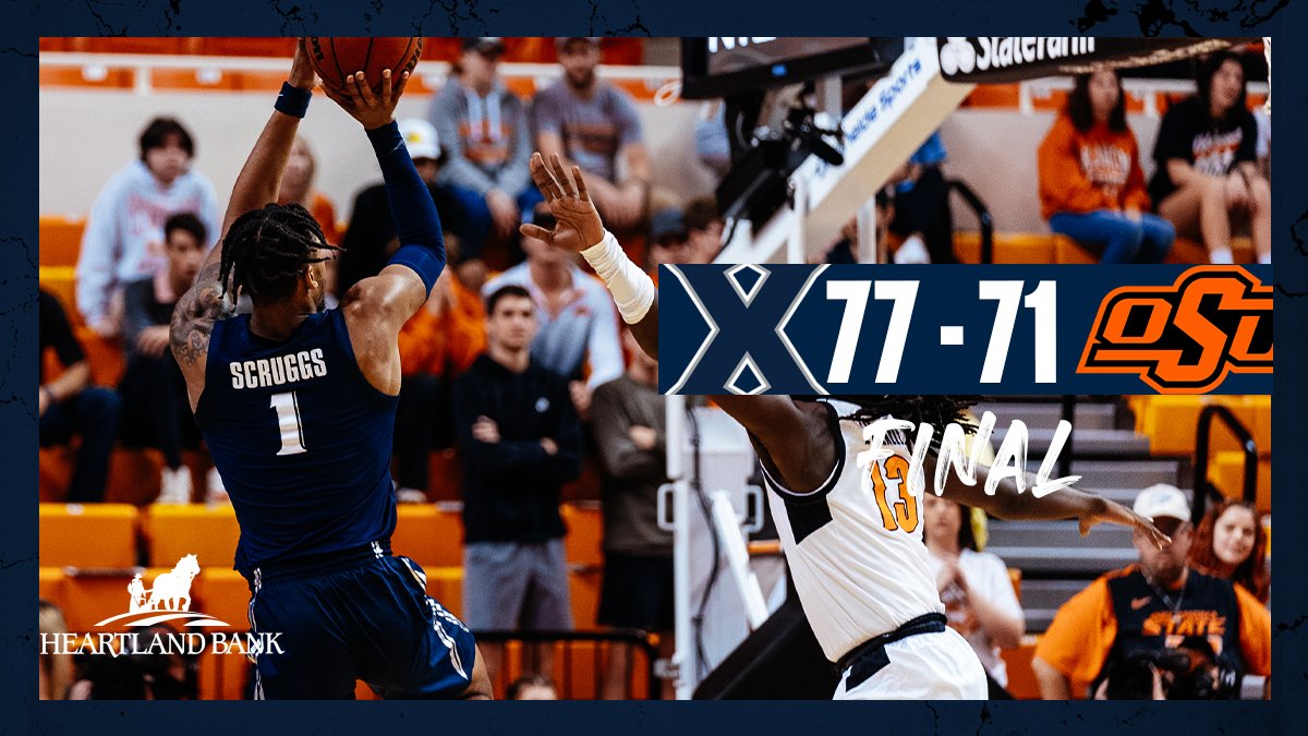 XavierGameday's tweet photo. ⚔️ | Paul Scruggs leads the way with 19 points and Xavier holds off the last Oklahoma State push to move to 7-1 on the season!

#LetsGoX https://t.co/t7f7nLP8eK