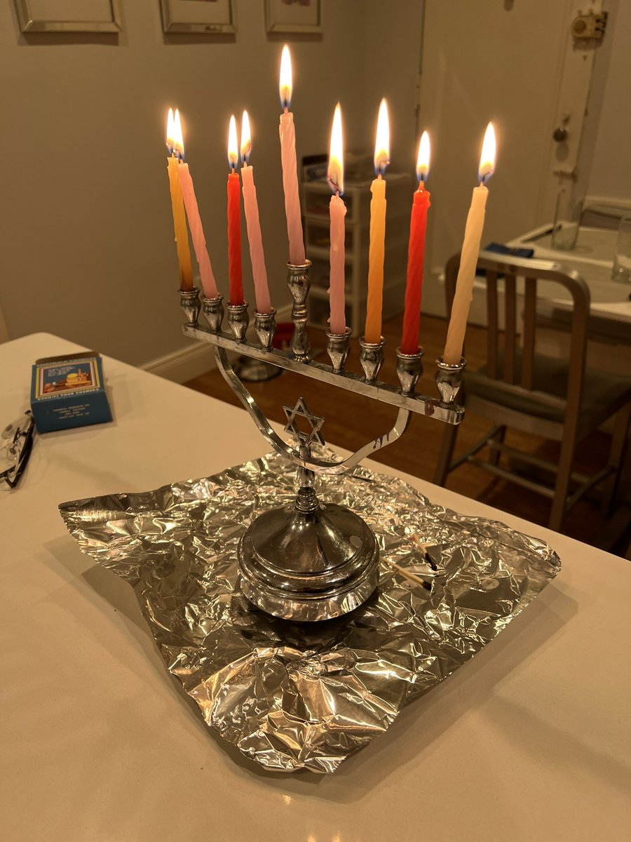 billritter7's tweet photo. Last night of Hanukkah. With a menorah I had when I was a child. Discovered by brother Bruce - before he died. https://t.co/86V3MIKoRt