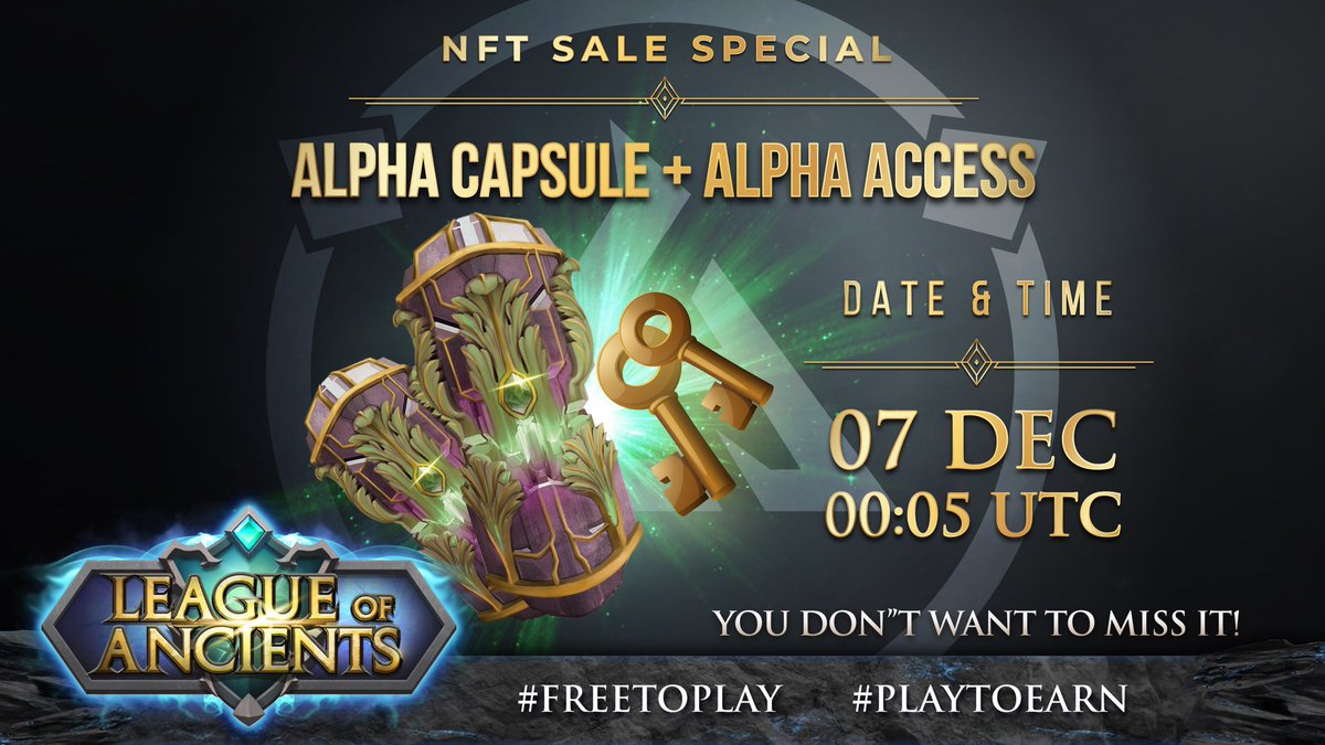 LOAOfficialMOBA's tweet photo. 24 HOURS MORE🚀

All Alpha Capsule holders get ALPHA ACCESS🔥

Each unique wallet holding AT LEAST ONE Alpha Capsule during registration GUARANTEES an Alpha Access key🚀

Be one of the first players of #LOA
https://t.co/h4JQqXiLae

#BSC #PlaytoEarn #FreetoPlay #GameFi #Metaverse https://t.co/2BS9qjsAOC