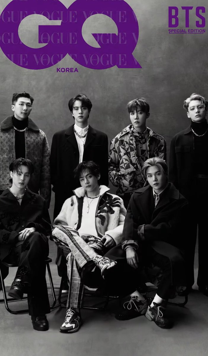 btschartsxdaily's tweet photo. This is the FIRST TIME there'll be cover collab between 2 magazines: Vogue Korea and GQ Korea with @BTS_twt in the cover https://t.co/cklpnwAZnQ