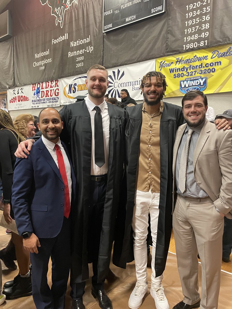 So proud of these two (Mato Drgon and Bubba Furlong) for earning their degrees today!!  Excited to see them be great and continue to grow as young men!!  #RRR <a href="/NWOSUBasketball/">Ranger Basketball</a>