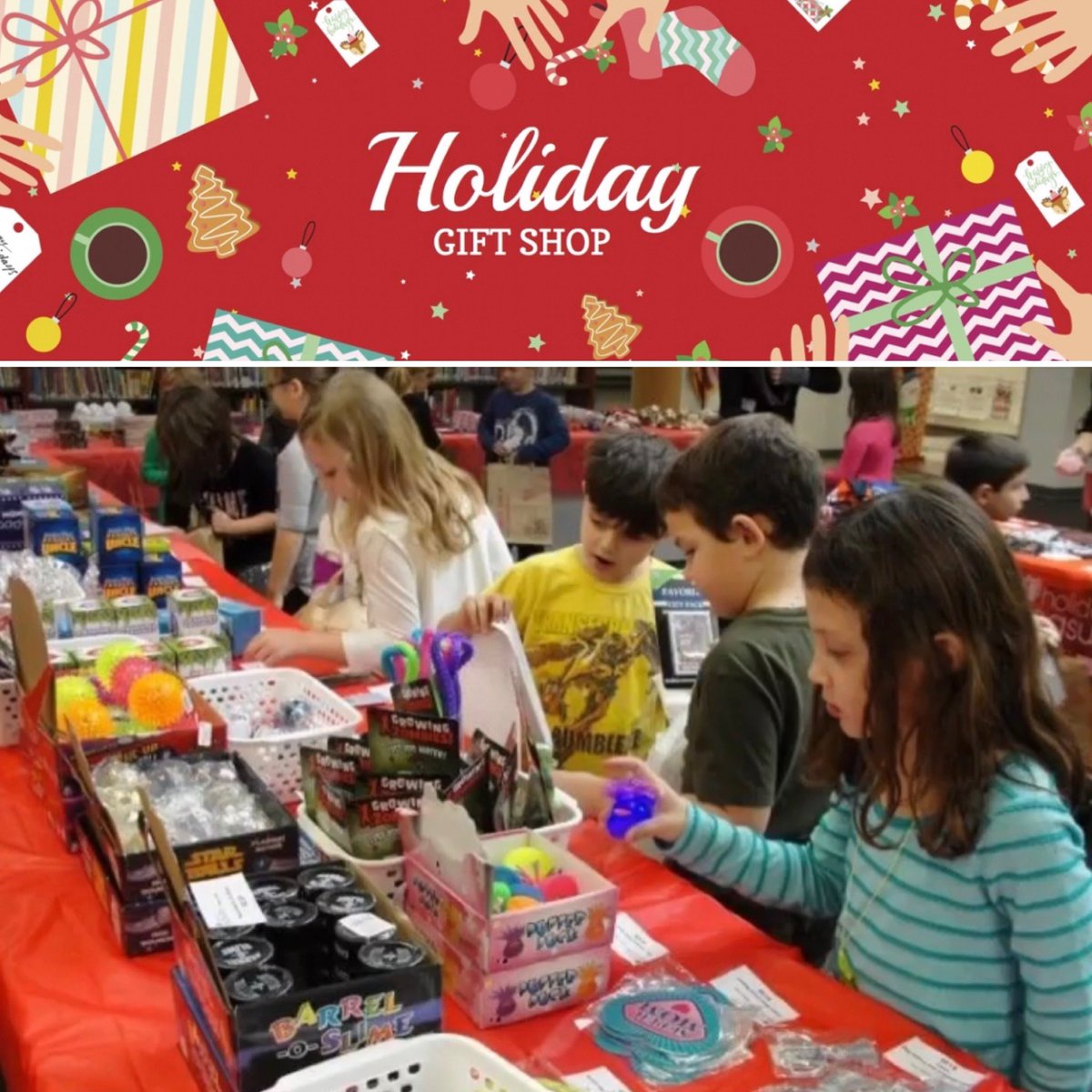 OkaWolfpack's tweet photo. Our Annual Holiday Gift Shop is back! Your child will have the chance to shop on their own for family and friends and experience the joy of giving. All gifts are priced between $1 and $5 and will be bagged up, ready to put under the tree. #okawolfpack 🎁✨ https://t.co/17Ogv6TufX