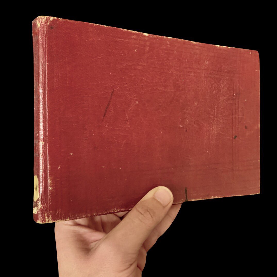 manuscriptsetc's tweet photo. This attractive red leather binding preserves the diary of Robert Ker Porter (1797-1841), containing remarks about his time in London in 1824 and intricate drawings and maps. 

MS K31 was previously owned by Sir Thomas Phillipps. 

#KSRL #ksrlcountdownto2022 #kansasmanuscripts https://t.co/4k3N8rasko
