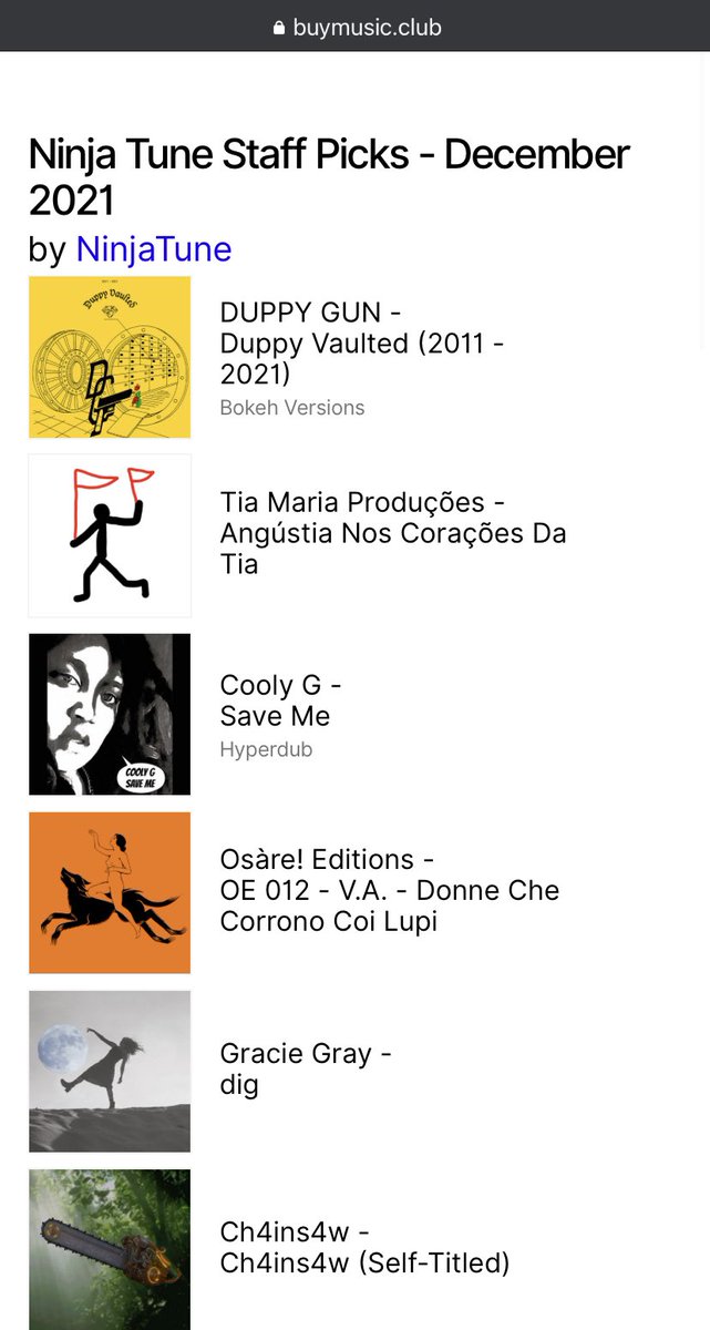 chxinsxw's tweet photo. Absolutely speechless and thankful to @ninjatune staff for featuring my album on December’s list on @buymusicclub 🙏🏽🙏🏽🤘🏽

Link to to list: 
https://t.co/rhsstp7GdT https://t.co/8bXyCLy1jF