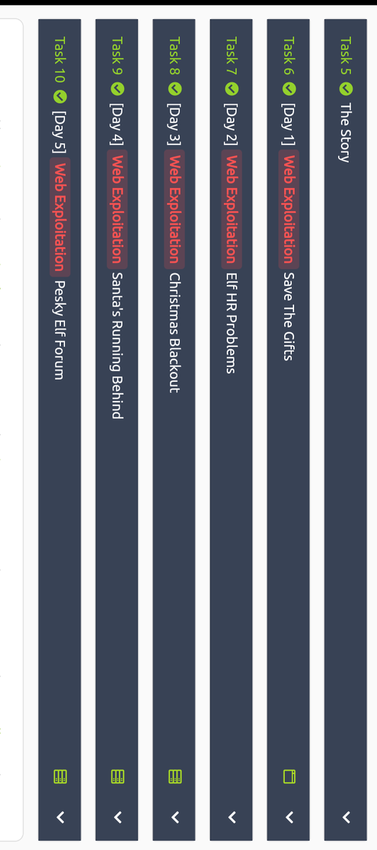Mathias_Wowolo's tweet image. Just completed day 4 and 5 of Advent of Cyber 3 @RealTryHackMe
#AOC #AOC2021 #WebExploitation #Hacking #THM #ctf #XmasHacking
