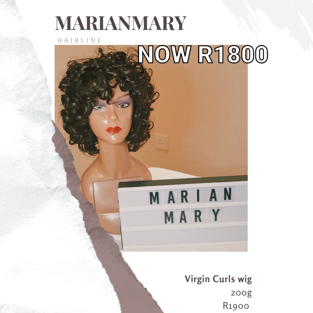 MarianMaryHair1's tweet photo. MarianMary Virgin Curls Wig

Length: 12 inches
Weight: 300g 
Price: R1900
Now:R1800

#wigsforsale #frontalwigs #girltalkzahair #johannesburg #durban #capetown #curlyhair #southafrica #southafrican #girltalkza #wigsinjohannesburg #sandtonvibes https://t.co/8zwglnm54W