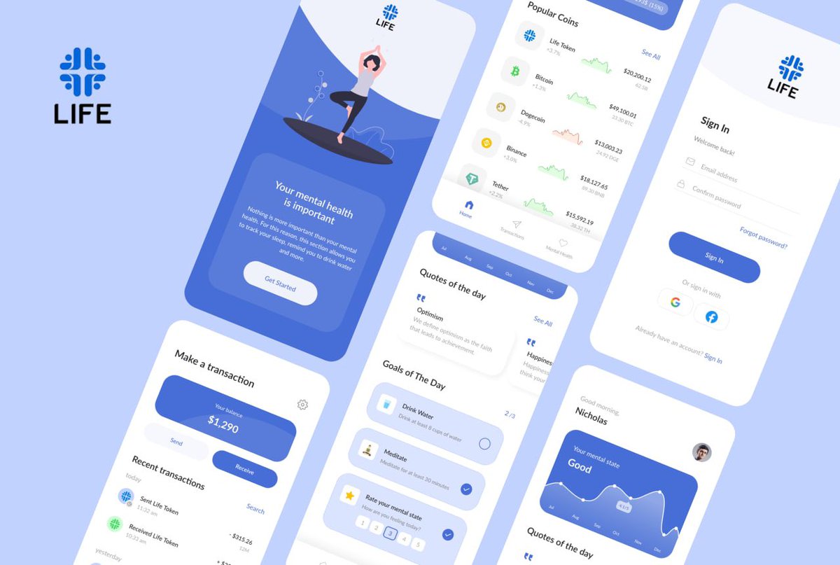 the_life_token's tweet photo. Life Token Mobile App Concept....? 👀 

#savelives #SuicidePrevention #SuicideAwareness #lifetoken #bsc #BNB #Binance #BSCGem #PancakeSwap #DeFi https://t.co/uope8o3Cz2