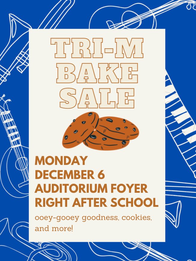 SharonHighMusic's tweet photo. Sharon High School Students, make sure to bring your money on Monday to support the Tri-M Music Honors Society and get a delicious snack in the process! https://t.co/6tWzr3TilU